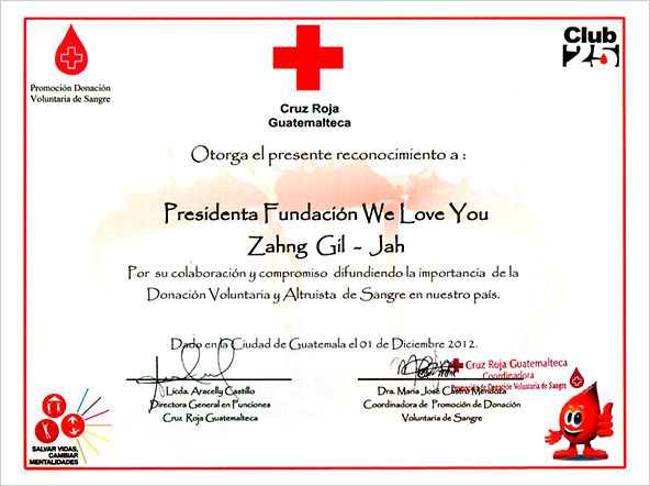 Letter of Appreciation from the Guatemalan Red Cross