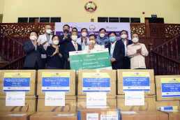 To support COVID-19 response efforts, Intl. WeLoveU Foundation (Honorary Chairwoman Zahng Gil-Jah), an UN DGC associated NGO, held donation ceremony of quarantine supplies at the head office of Lao Front for National Development (LFND) on May 9, 2020.