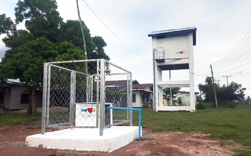 Instalación de pozos profundos en Outhoumphon, Savannakhet, Laos