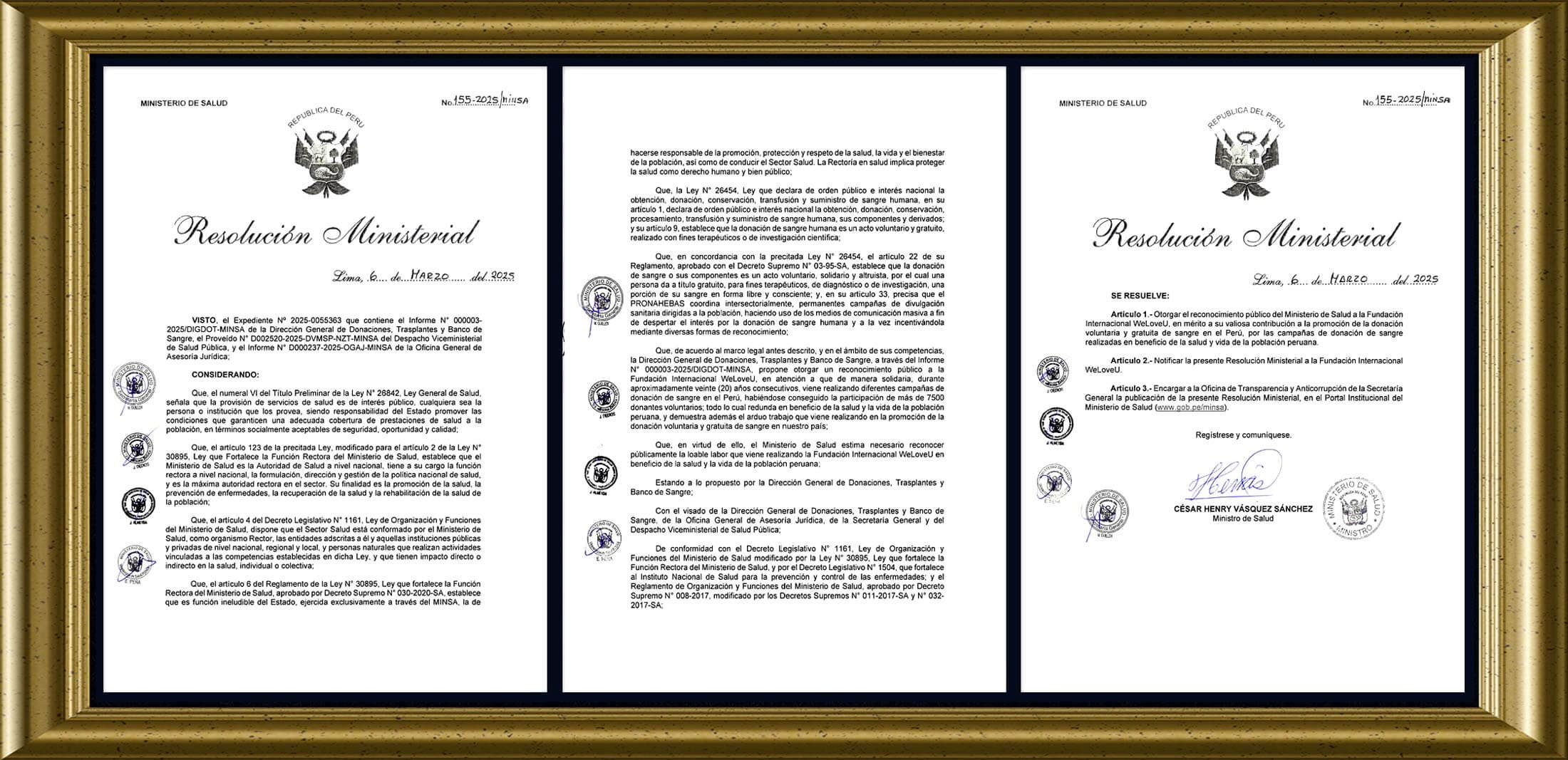 페루 보건부 장관 결의문